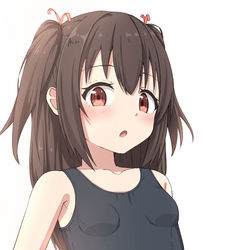 This is a pixiv picture whose title is スク水の位置が気になる娘.