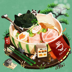 This is a pixiv picture whose title is にゃ～めん.