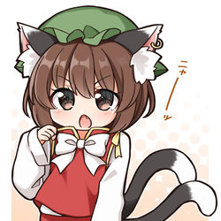 This is a pixiv picture whose title is 猫の日ちぇんちゃん.