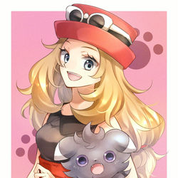 This is a pixiv picture whose title is 猫の日×ポケ主♀.