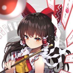 This is a pixiv picture whose title is 博麗の巫女.