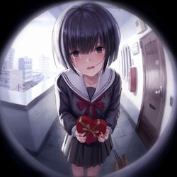 This is a pixiv picture whose title is 前辈，为什么不开门呢…….