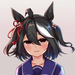 This is a pixiv picture whose title is 「トレーナーさん、実は私、“マッサージ” 得意なんです♪」.