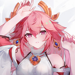 This is a pixiv picture whose title is 八重神子.