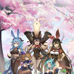 This is a pixiv picture whose title is bunnies impact 1.