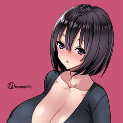 This is a pixiv picture whose title is 谷間シャツ.