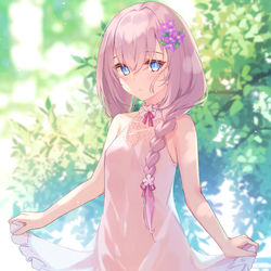 This is a pixiv picture whose title is 緑と少女.
