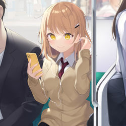 This is a pixiv picture whose title is いつもあの場所に座る彼女が気になる.