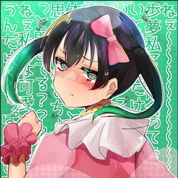 This is a pixiv picture whose title is 嫌がる侑ちゃんに歩夢ちゃんの衣装を着せてみた.