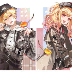 This is a pixiv picture whose title is dizzy trap／ガーリーチェックガール.