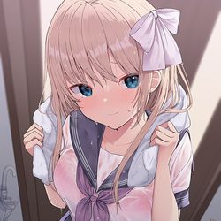 This is a pixiv picture whose title is 急に雨が....