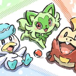 This is a pixiv picture whose title is 新御三家ちゃんたち.