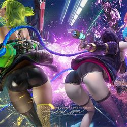 This is a pixiv picture whose title is pew pew combo pew pew 组合.