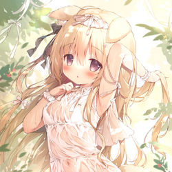 This is a pixiv picture whose title is けもみみさんの水浴び🌿.