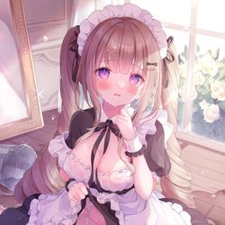 This is a pixiv picture whose title is 「ご主人様...ごめんなさい...💦」.