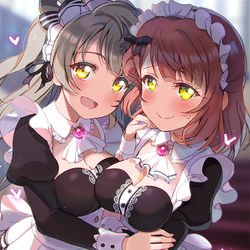This is a pixiv picture whose title is 🎀🐤御主人様…どっちに御奉仕されたいですか？💕.