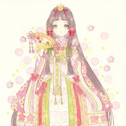 This is a pixiv picture whose title is 桃の節句.