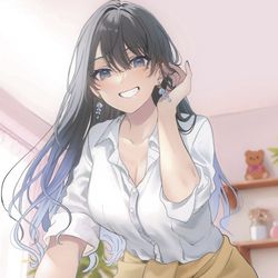 This is a pixiv picture whose title is 陽キャなカノジョは距離感がバグっている.