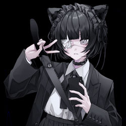 This is a pixiv picture whose title is 🐈‍⬛.