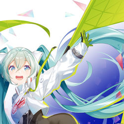 This is a pixiv picture whose title is ミク💙💚.
