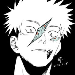 This is a pixiv picture whose title is 呪いの肖像.