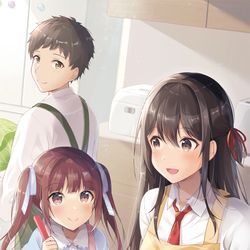 This is a pixiv picture whose title is 「やり直して手に入れた、小さな幸せ」.