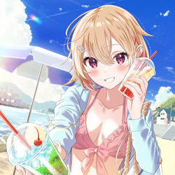 This is a pixiv picture whose title is 「ねぇ、もういっそつき合っちゃう？」.