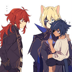 This is a pixiv picture whose title is 🔥❄️🐱.