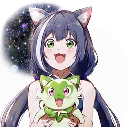 This is a pixiv picture whose title is キャルとニャオハ.