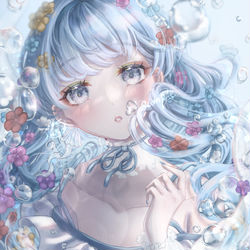 This is a pixiv picture whose title is 恋する海の花.