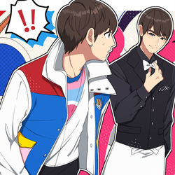 This is a pixiv picture whose title is 五色田と無色田.