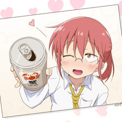 This is a pixiv picture whose title is 一緒に飲も！.