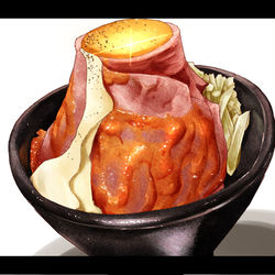 This is a pixiv picture whose title is ローストビーフ丼.