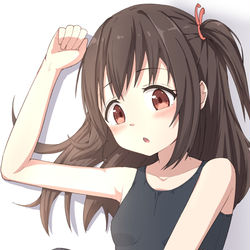 This is a pixiv picture whose title is スク水ニーソを着てくれた娘.