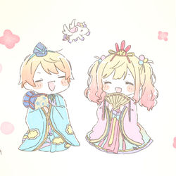 This is a pixiv picture whose title is 天馬さんちのひな祭り.