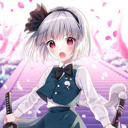 This is a pixiv picture whose title is 妖々夢妖夢.