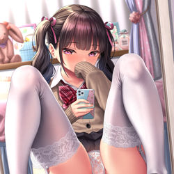 This is a pixiv picture whose title is 自撮りJKさん.