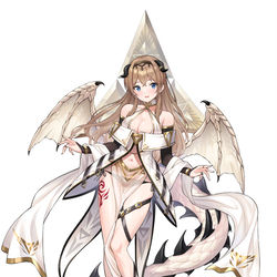 This is a pixiv picture whose title is 【千年戦争アイギス】白の竜巫女ラウラ.