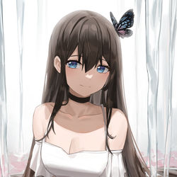 This is a pixiv picture whose title is 蝶の女の子.