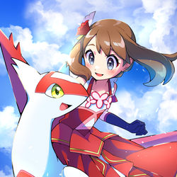 This is a pixiv picture whose title is ハルカ＆ラティアス.