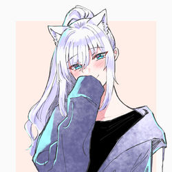 This is a pixiv picture whose title is パーカーポニテ.
