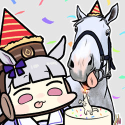 This is a pixiv picture whose title is ゴールドシップ生誕祭.