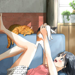 This is a pixiv picture whose title is 「今日から、キミはうちの子だよ」.