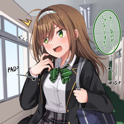 This is a pixiv picture whose title is 「なんか髪と胸伸びた？」.