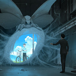 This is a pixiv picture whose title is 懐古蛾.