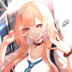 This is a pixiv picture whose title is 魔王厚塗りブラシで喜多川海夢.