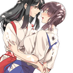 This is a pixiv picture whose title is 赤城さんと加賀さんが今日もどこかでこうしている.
