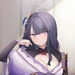 This is a pixiv picture whose title is 雷電将軍.
