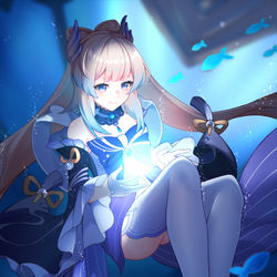 This is a pixiv picture whose title is 【原神】珊瑚宮心海-真珠の智-.