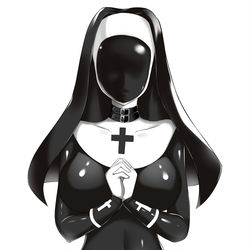 This is a pixiv picture whose title is Latex nun.
